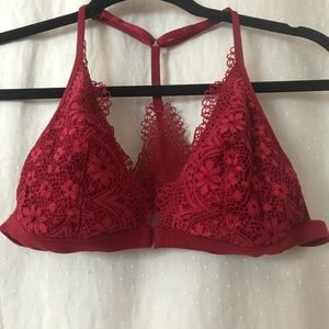 Red lace bralette